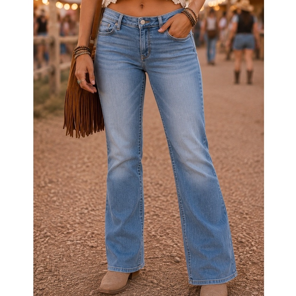 Sonoma Goods For Life Women Medium Wash Mid Rise Bootcut Jeans Size 8 Long